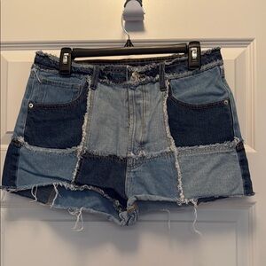 Wild Fable Girls Patchwork Denim Shorts